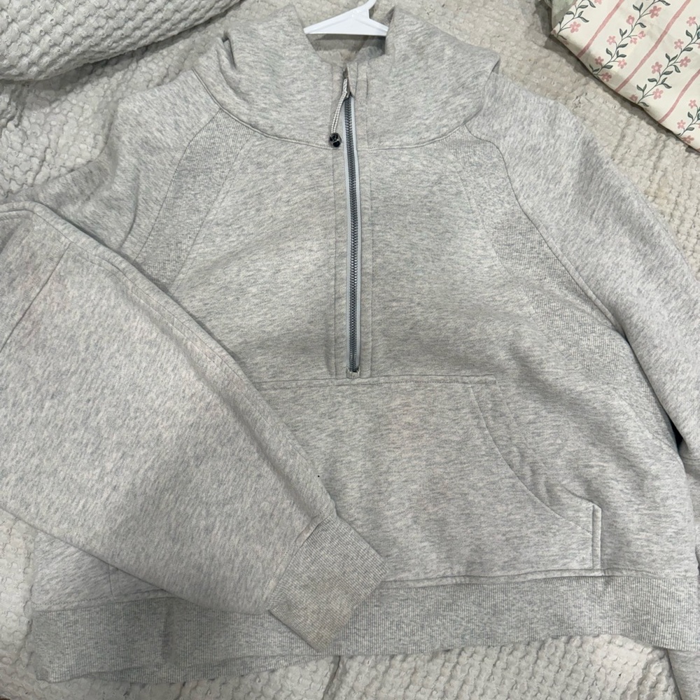 lululemon athletica Heather Light Gray Half-Zip Pullover